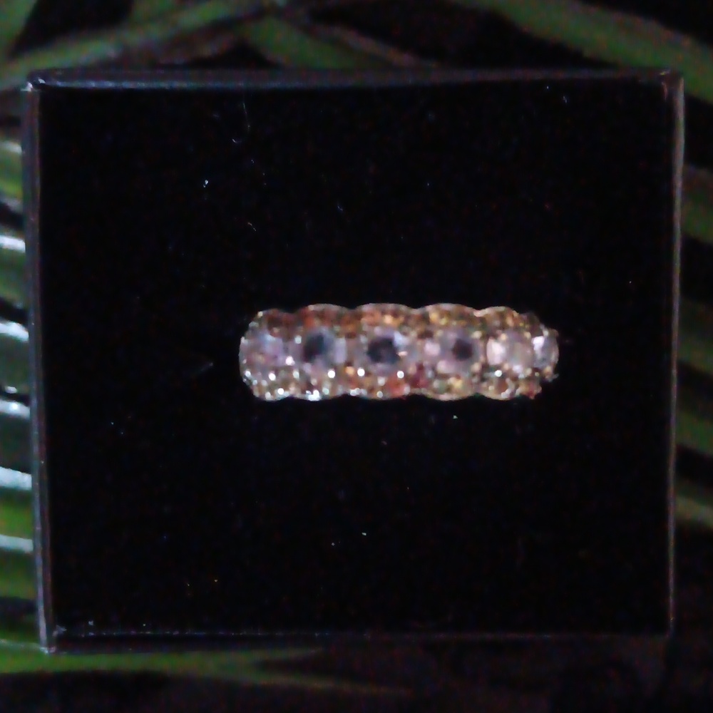 NEW SaphireTanzanite Eternity Ring Chanel Set Golden Saphires